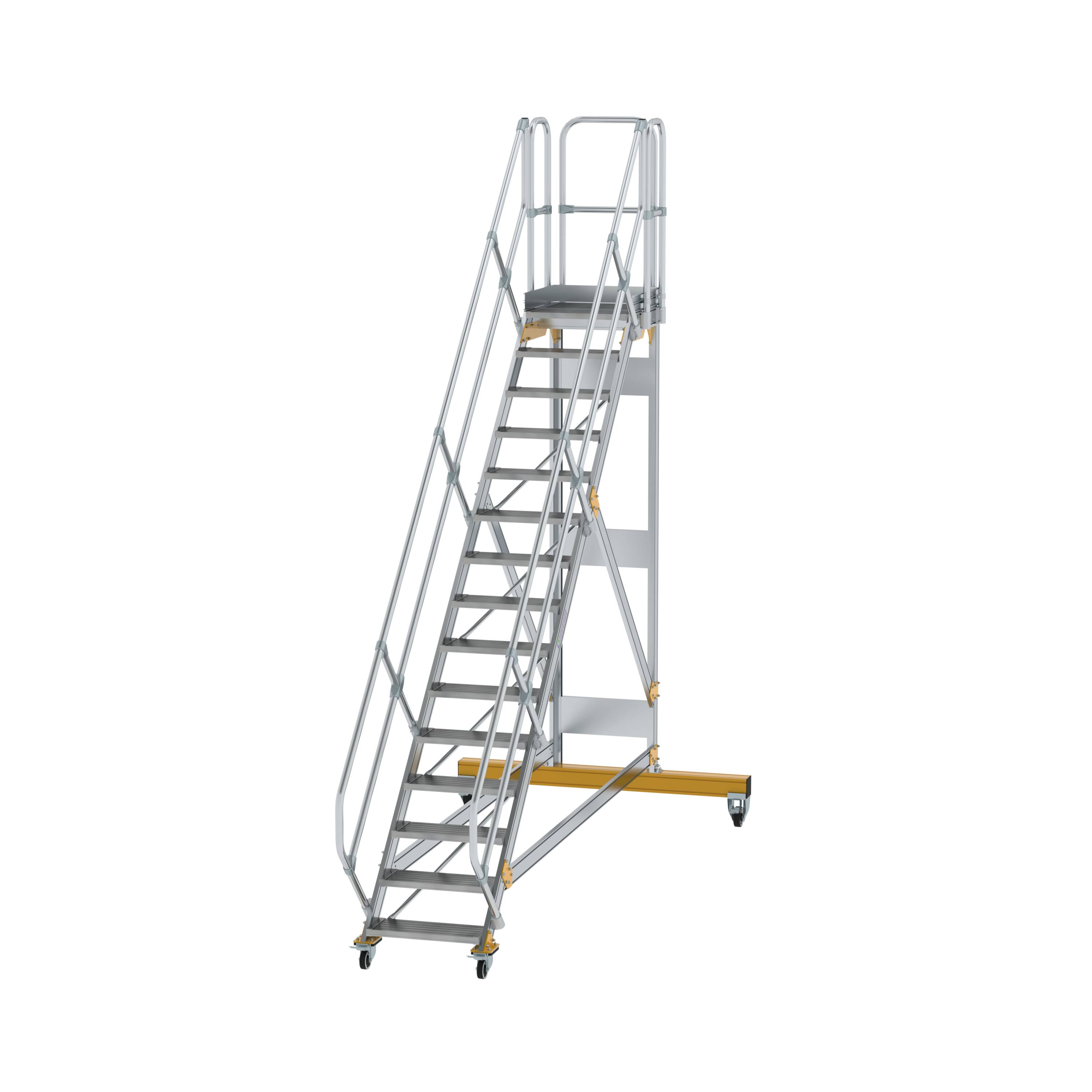 MUNK Plattformtreppe 45° fahrbar Stufenbreite 600 mm