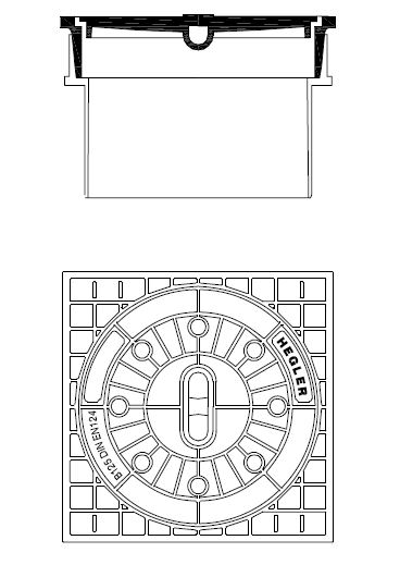 Sirobau Schachtabdeckung mit Einlaufrost befahrbar Klasse B 125  Nr.7881417