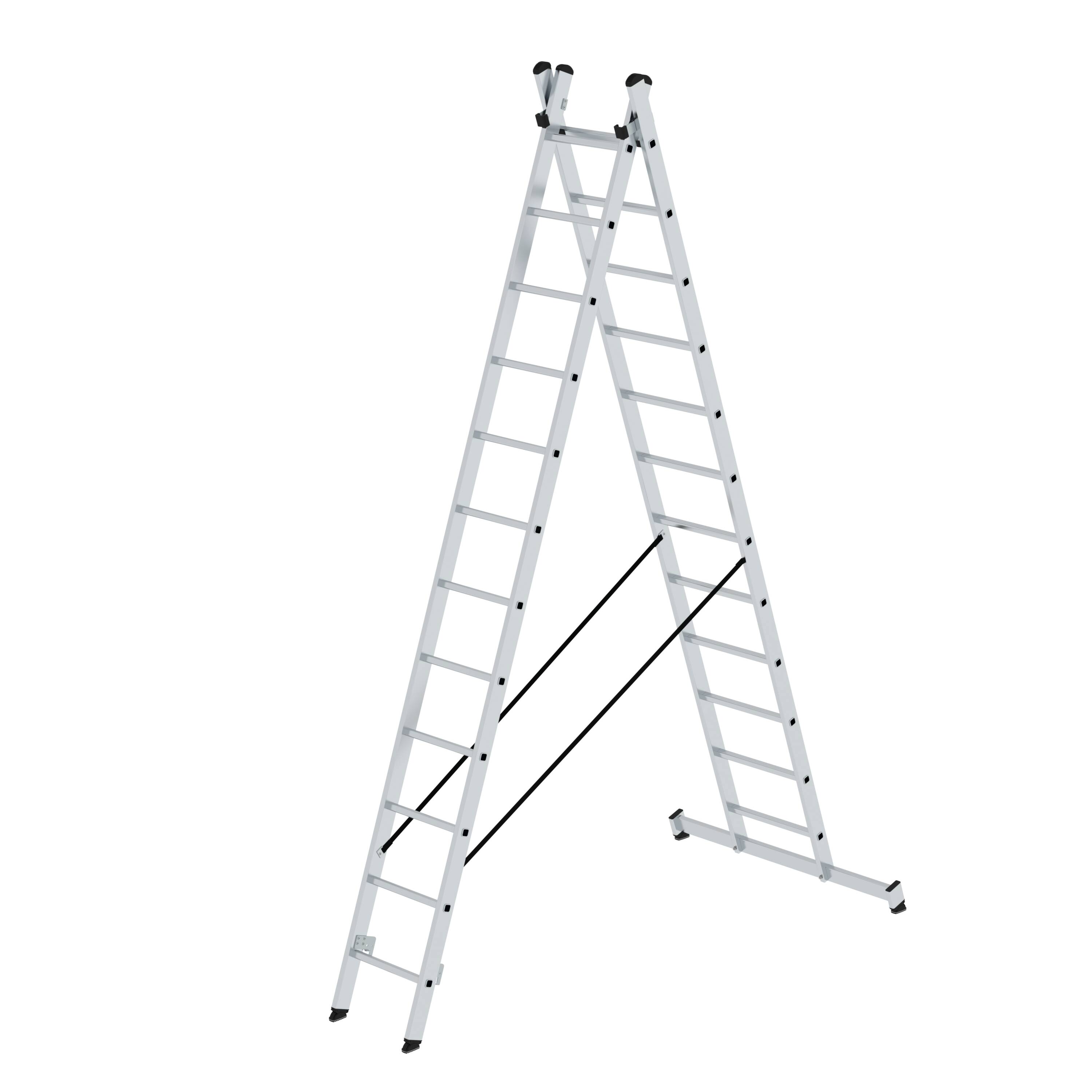 MUNK Sprossen-Mehrzweckleiter 2-teilig mit nivello®-Traverse