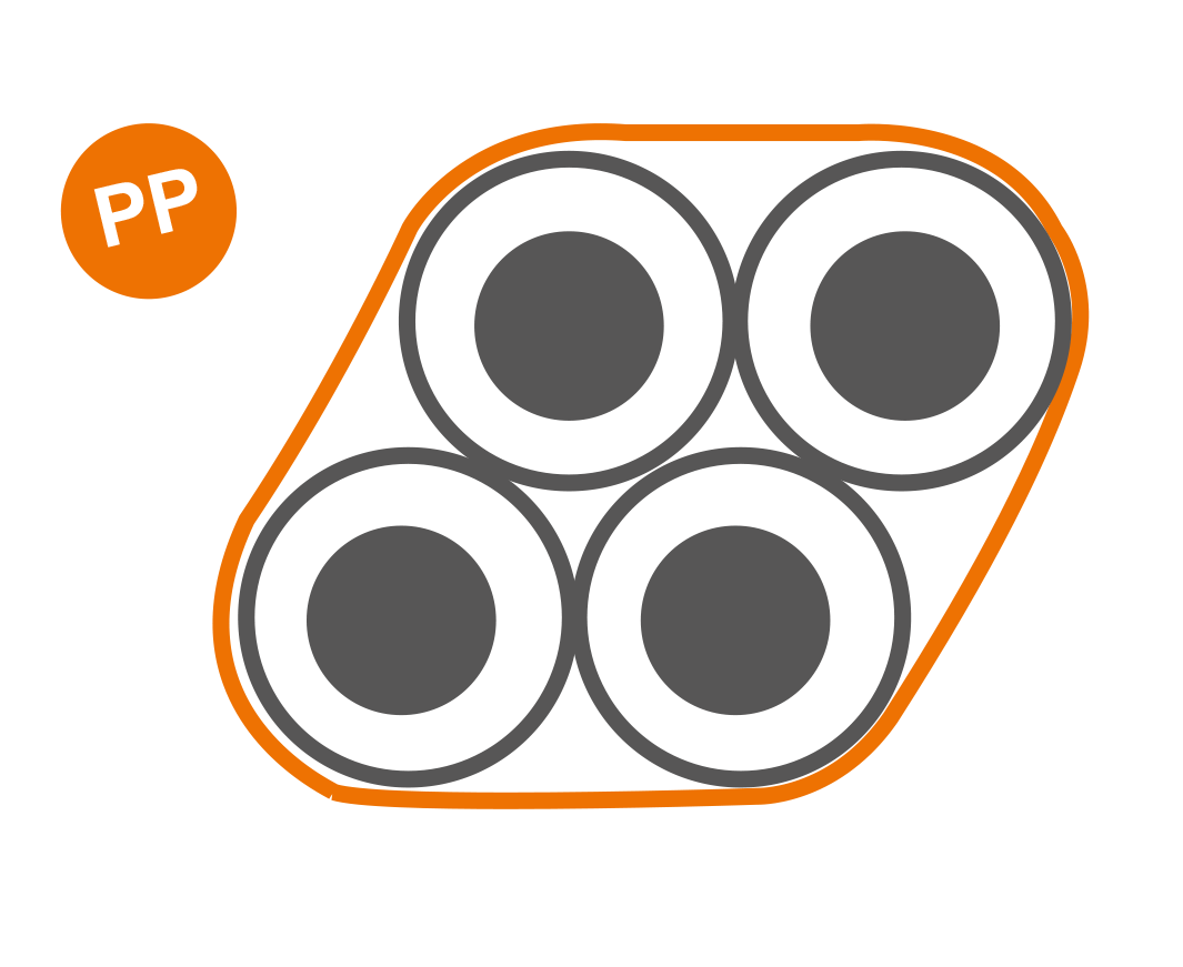 FiberSpeed 4x20x2,5 Rolle=1000m Außenmantel: PP – 0,6mm, Farbe: orange