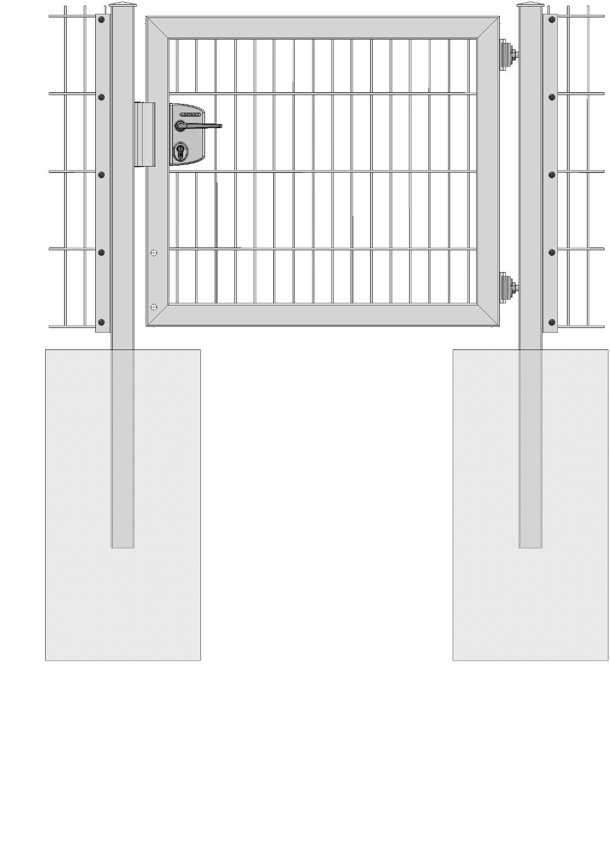 Toranlage 1-flügelig feuerverzinkt - inkl. Locinox-Schloss (PZ-vorgerichtet)