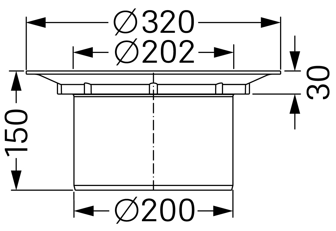 Kessel-Zwischenstück aus ABS Art-Nr.: 27298 mit Preßdichtungsflansch und Gegenflansch