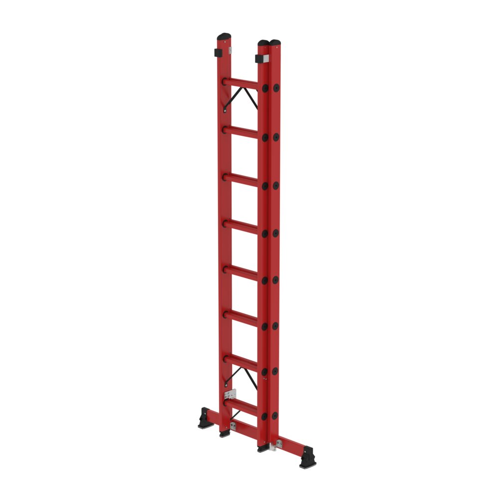 MUNK Sprossen-Schiebeleiter 2-teilig GFK mit nivello® Traverse