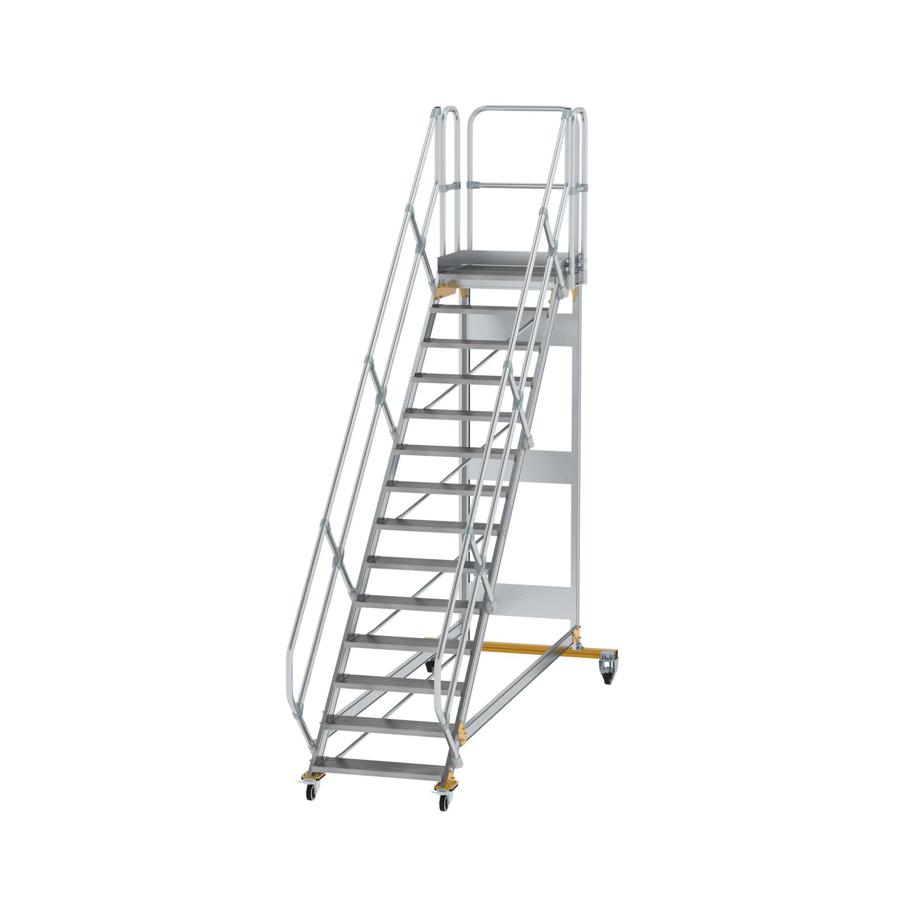 MUNK Plattformtreppe 45° fahrbar Stufenbreite 800 mm