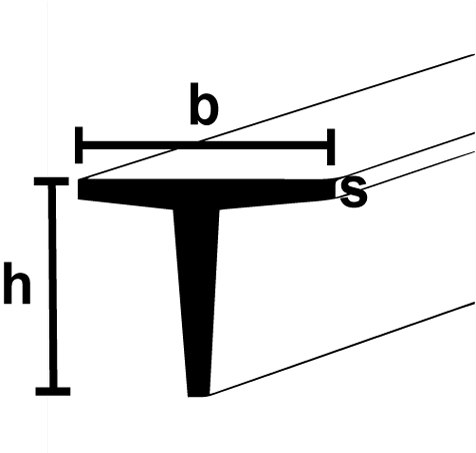 Qualitätsstahl S355J2 T-Stahl 100 x 11 mm / 12 m