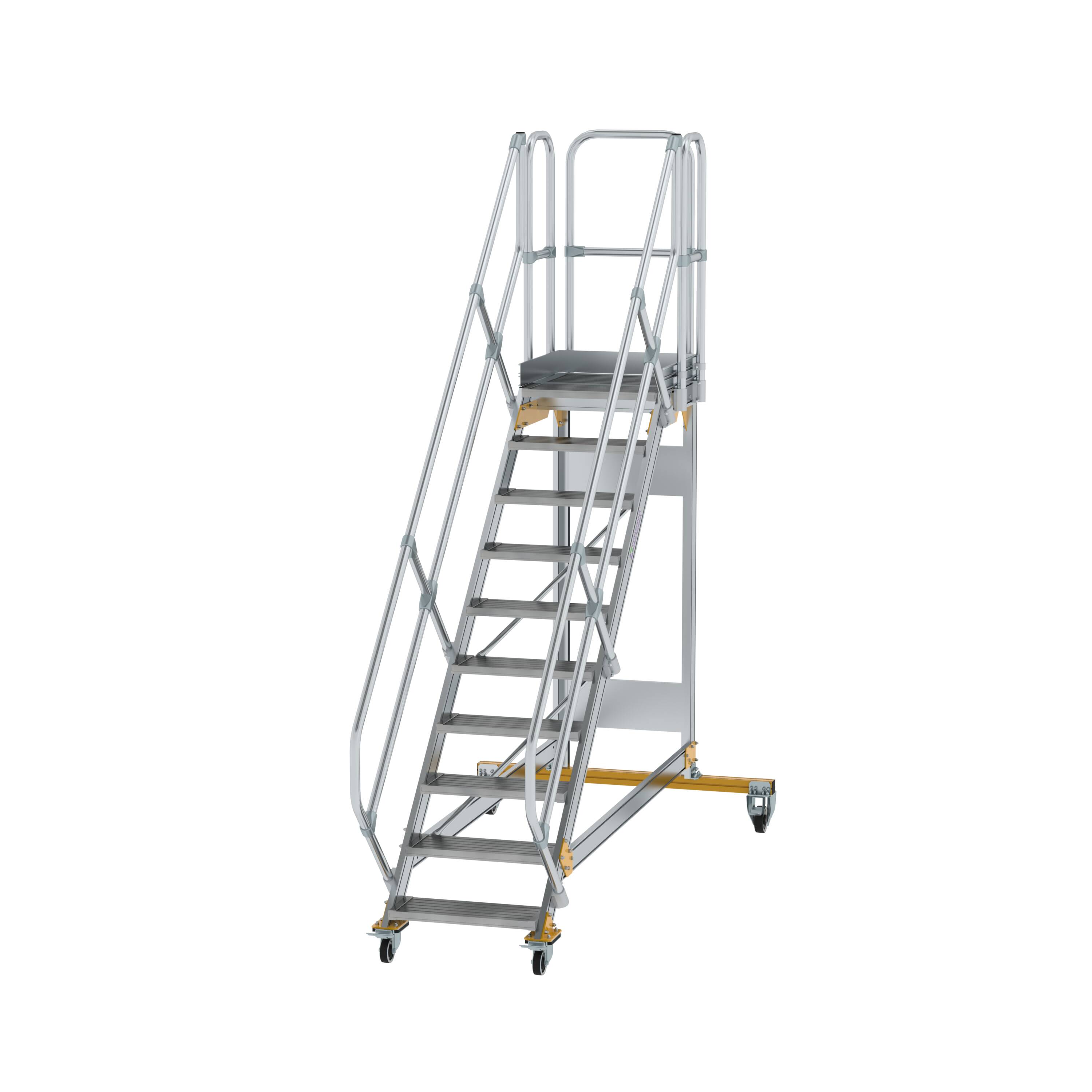 MUNK Plattformtreppe 45° fahrbar Stufenbreite 600 mm