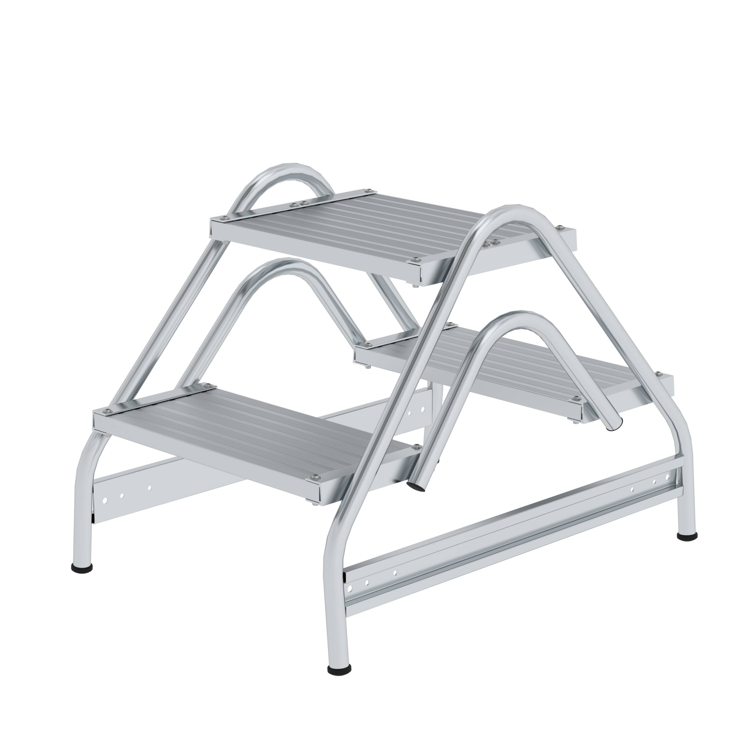 MUNK Arbeitspodest beidseitig begehbar Aluminium geriffelt