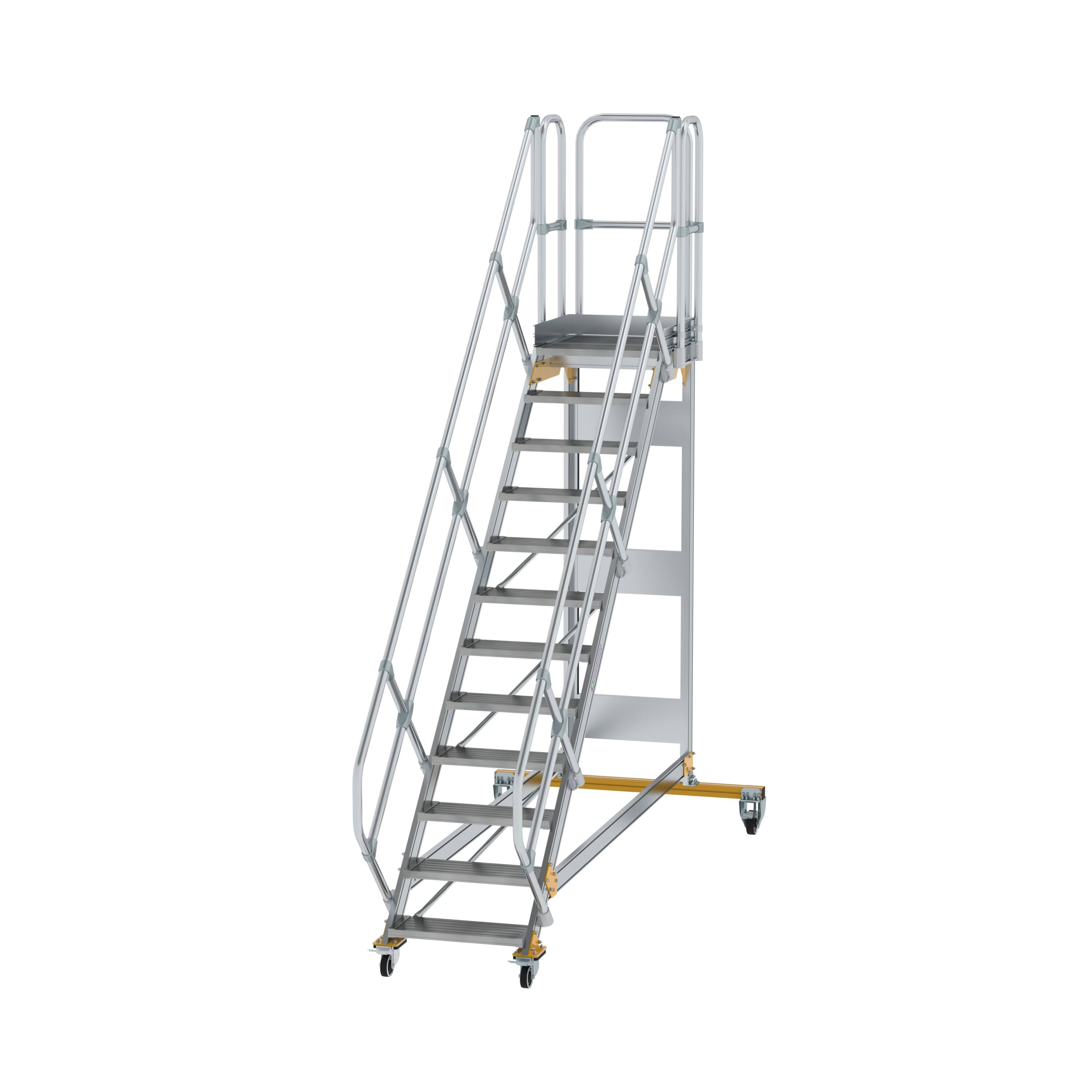 MUNK Plattformtreppe 45° fahrbar Stufenbreite 600 mm