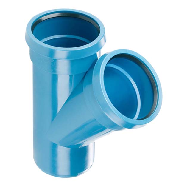 Awadukt PP-Abzweig blau DN110/110 45° füllstoffrei DIN EN 1852-1