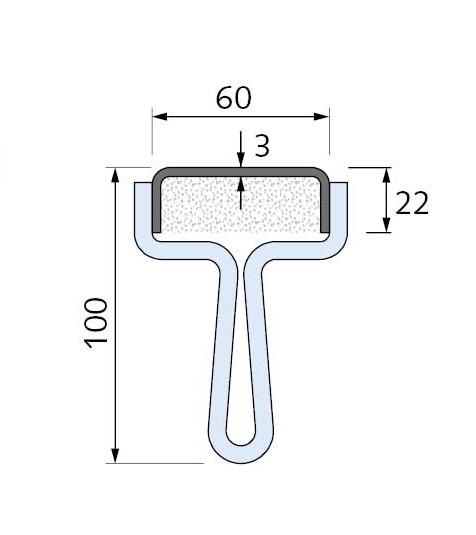 Trapezblechbefestigungsschiene fvz HTU 60/22/3-AN2-Länge 300 cm