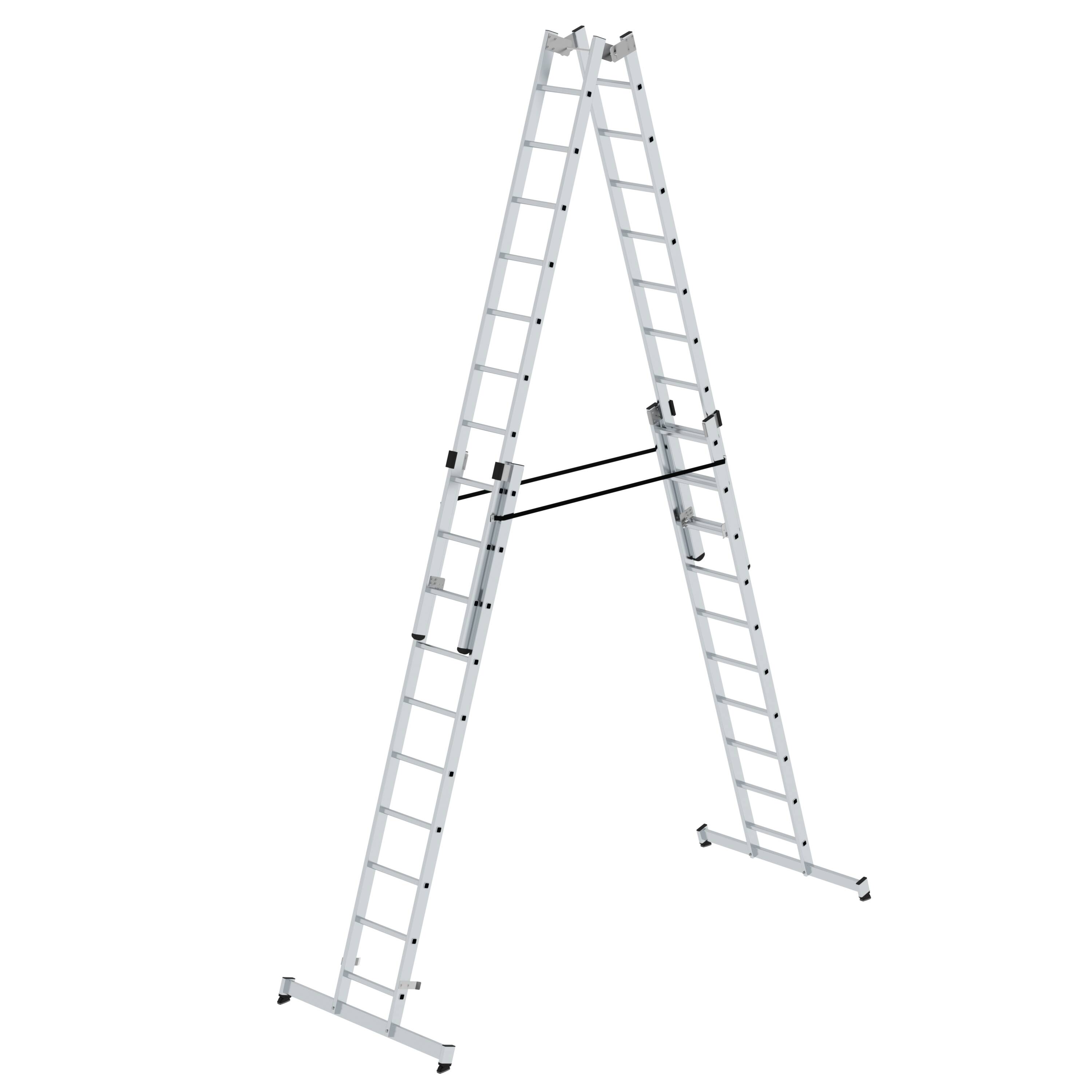 MUNK Sprossen-Stehleiter 4-teilig mit nivello®-Traverse