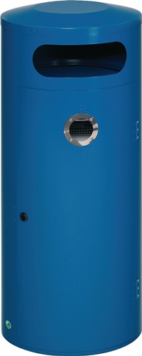 Abfallbehälter H1045 x Ø420 mm 70l enzianblau mit integriertem Ascher
