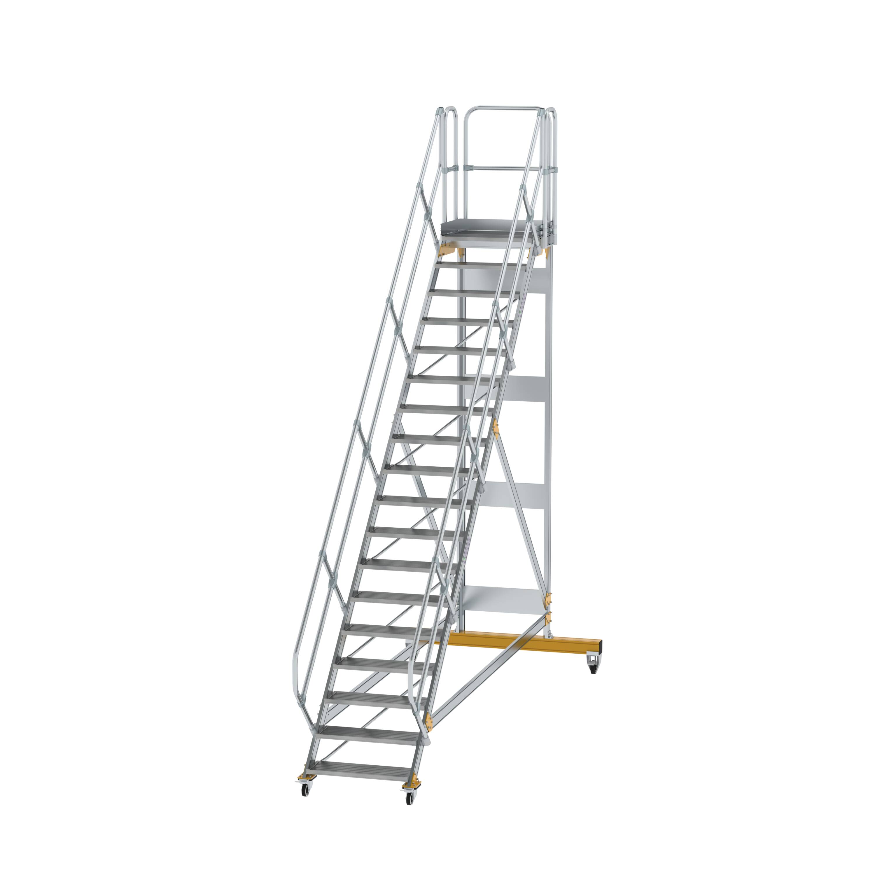 MUNK Plattformtreppe 45° fahrbar Stufenbreite 800 mm