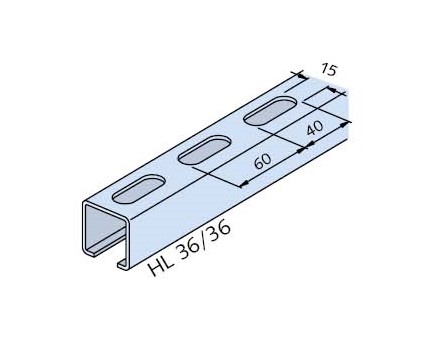 Halfen Lochschiene feuerverzinkt HL 36/36-FV-6000mm