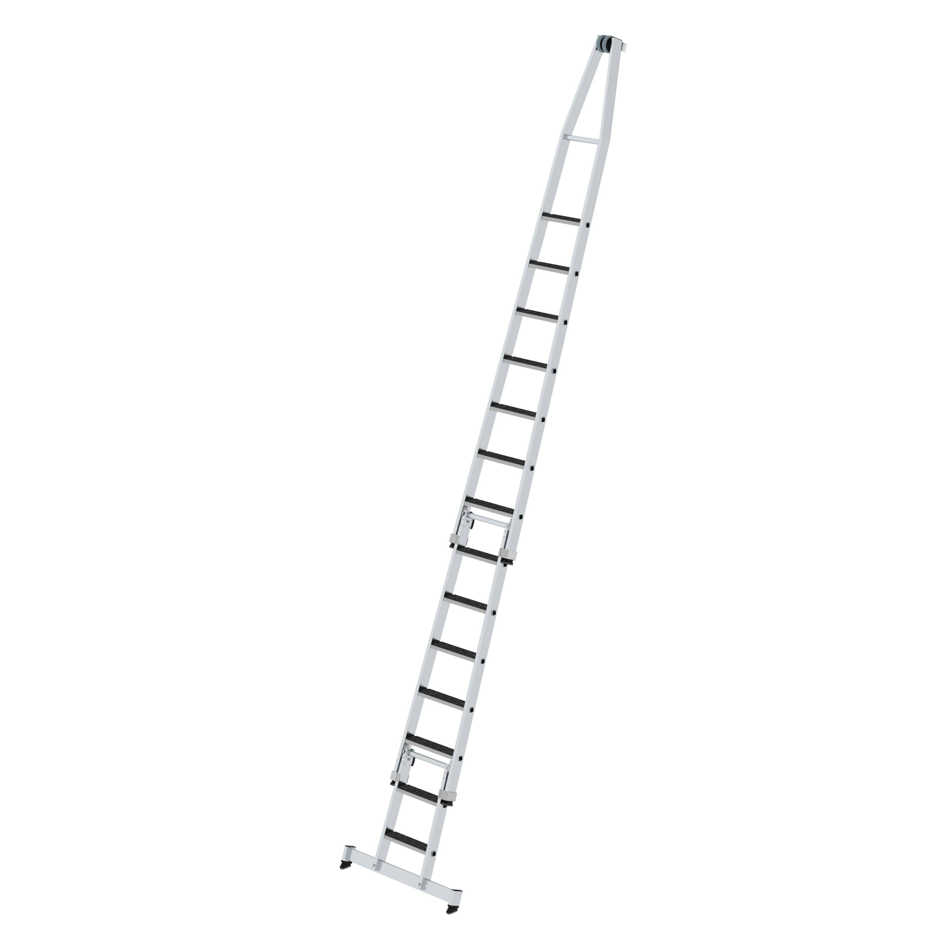 MUNK Stufen-Glasreinigerleiter-Satz mit nivello®-Traverse und clip-step R13