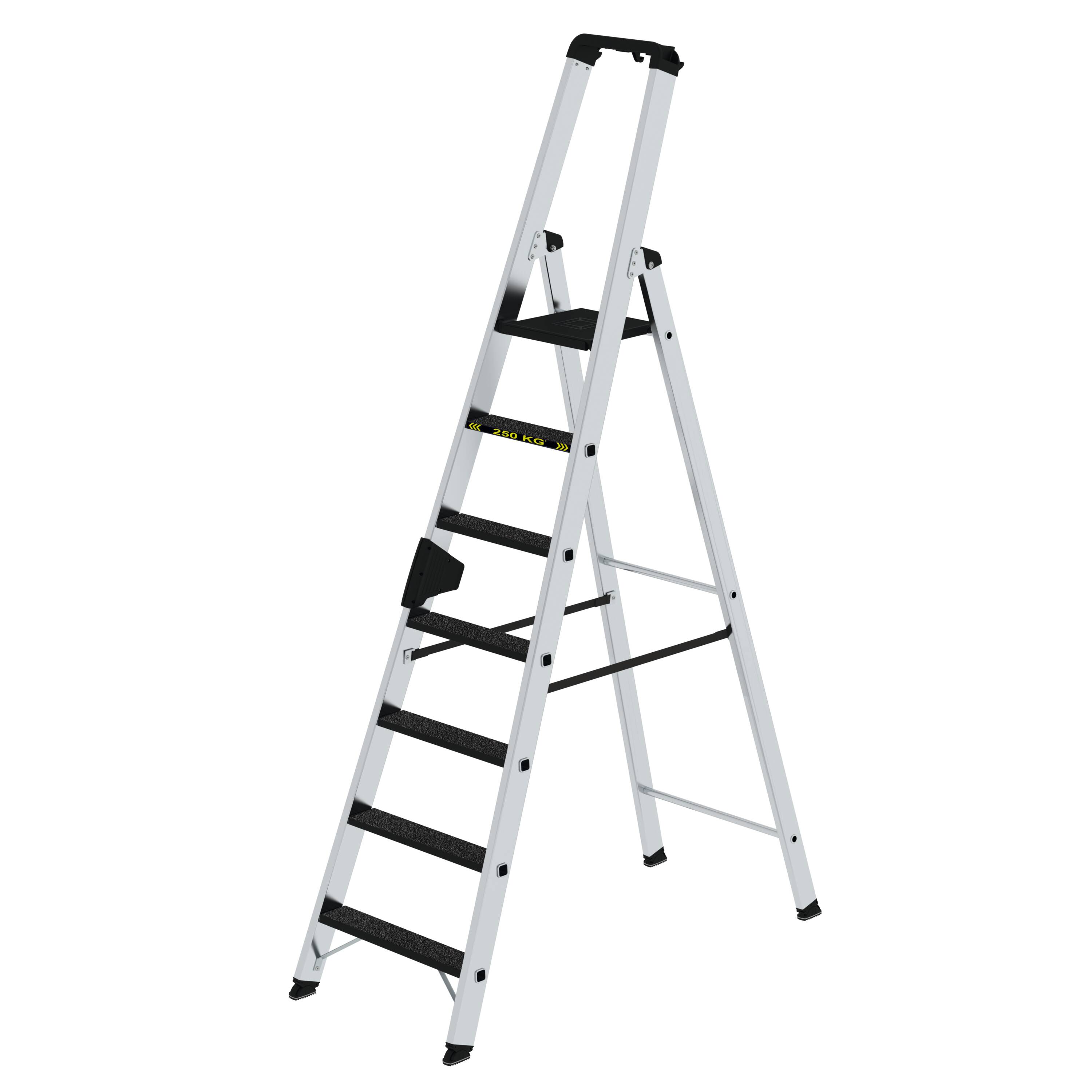 MUNK Stufen-Stehleiter 250 kg einseitig begehbar mit clip-step R13