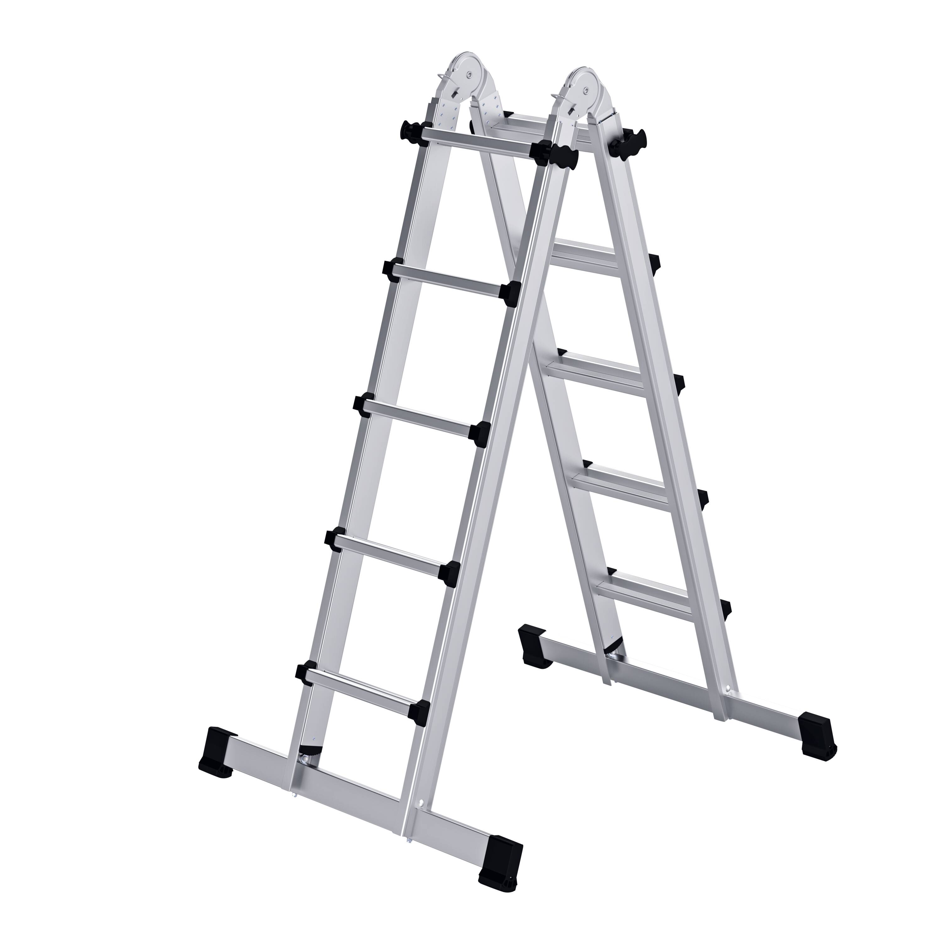 MUNK Teleskopleiter 4-teilig mit Traverse