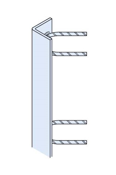 Halfen Kantenschutzwinkel feuerverzinkt HKW 100/8-FV Länge 1500mm mit 3 Ankern