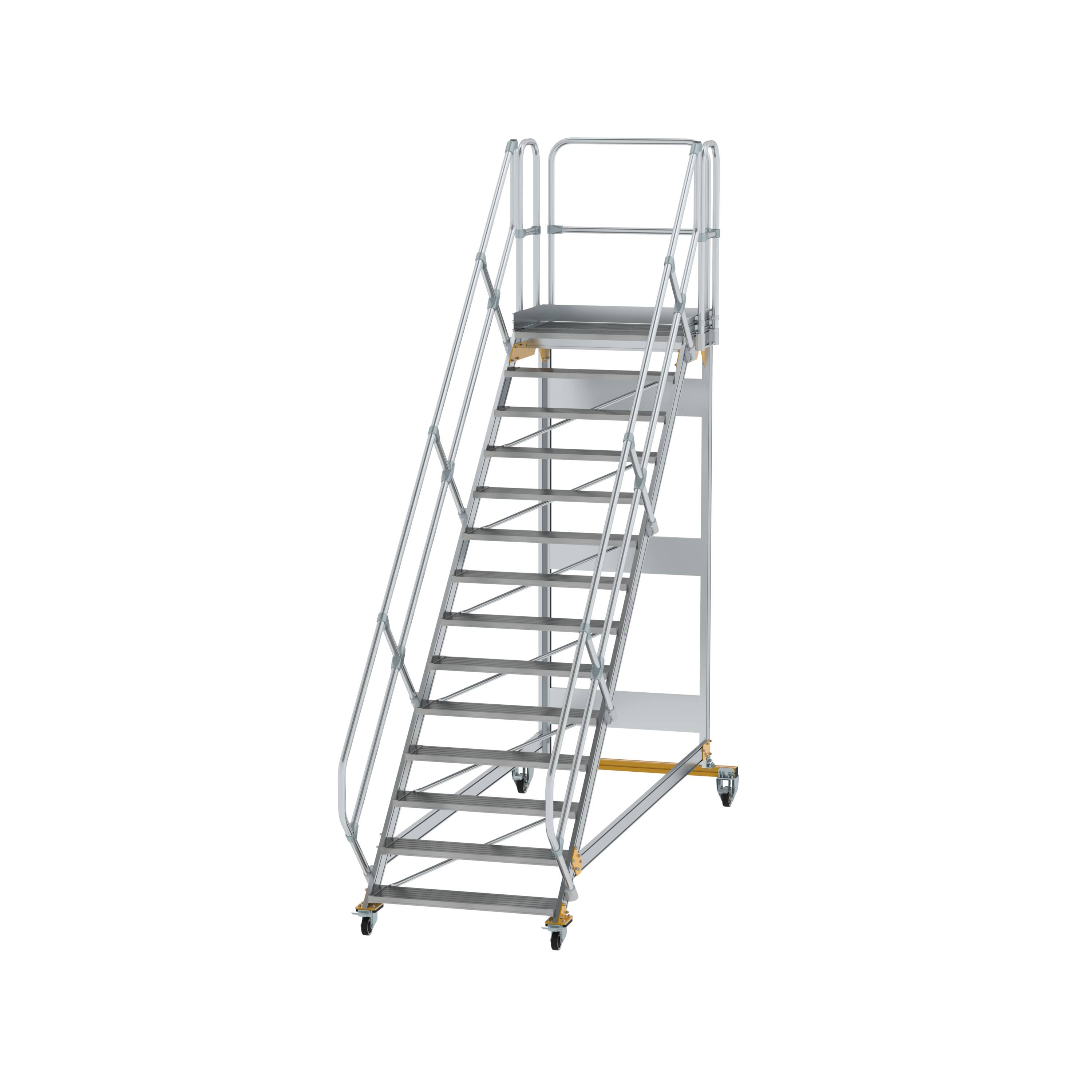 MUNK Plattformtreppe 45° fahrbar Stufenbreite 1000mm