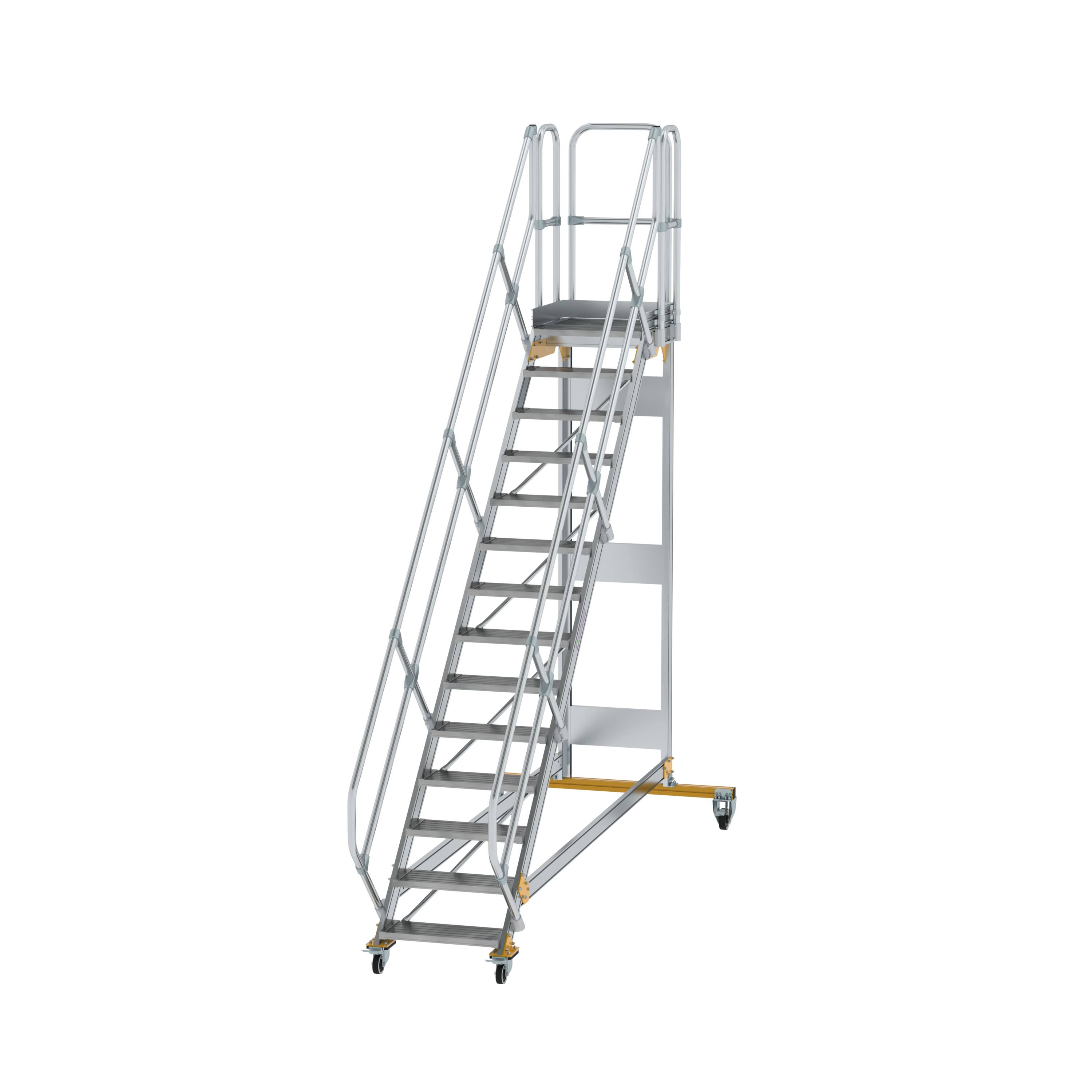 MUNK Plattformtreppe 45° fahrbar Stufenbreite 600 mm
