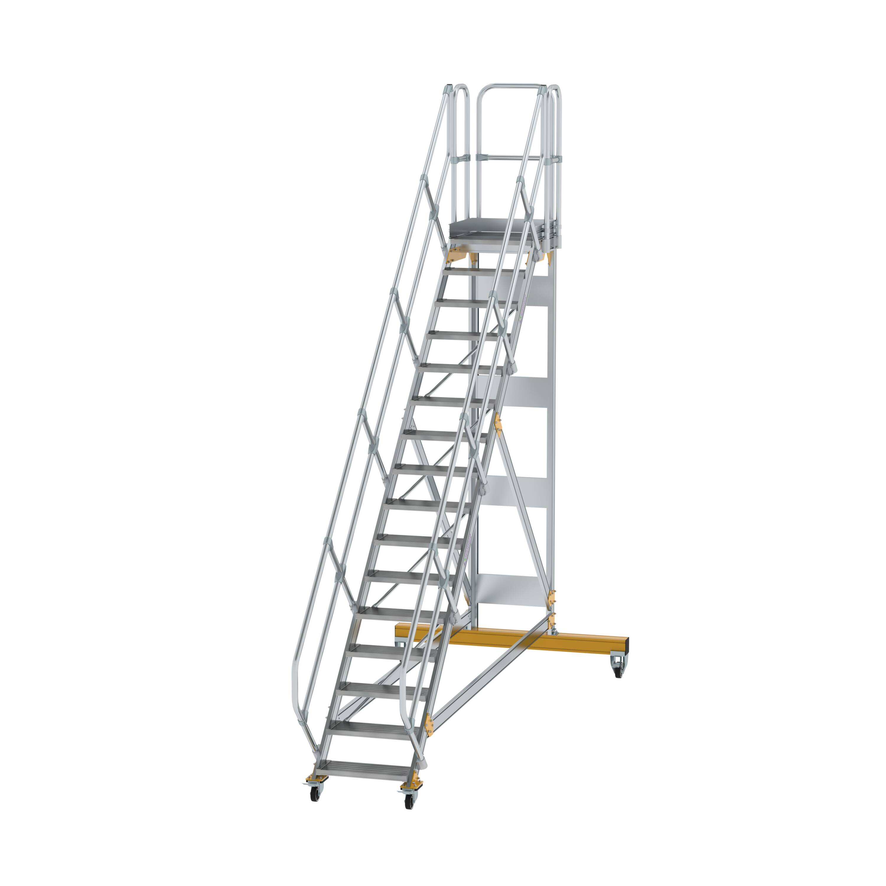 MUNK Plattformtreppe 45° fahrbar Stufenbreite 600 mm
