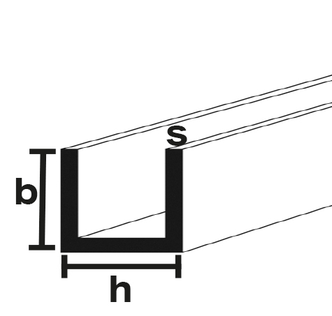 Rolladen-U-Stahl S235JR scharfkantig 12 x 12.5 x 2.0 mm