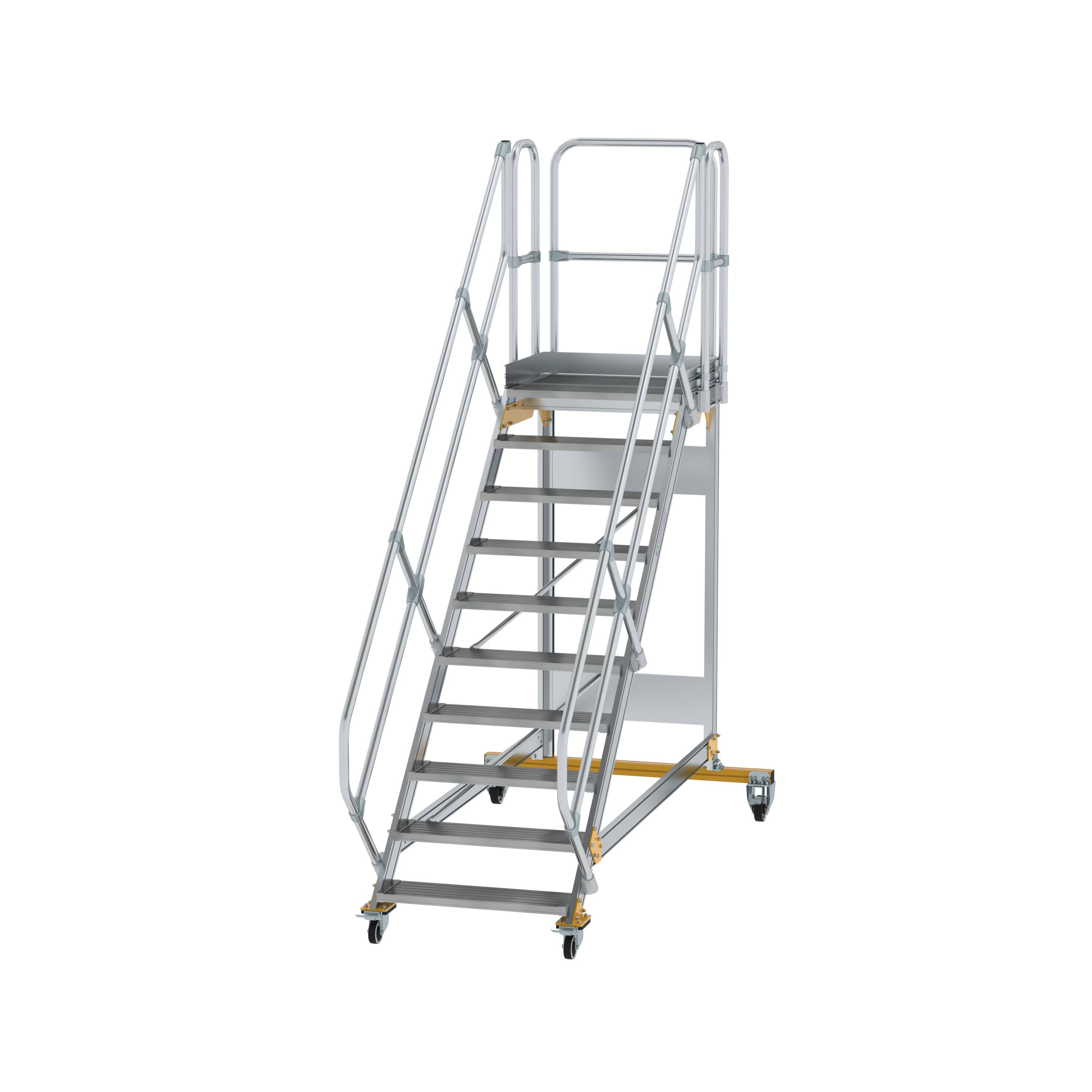 MUNK Plattformtreppe 45° fahrbar Stufenbreite 800 mm