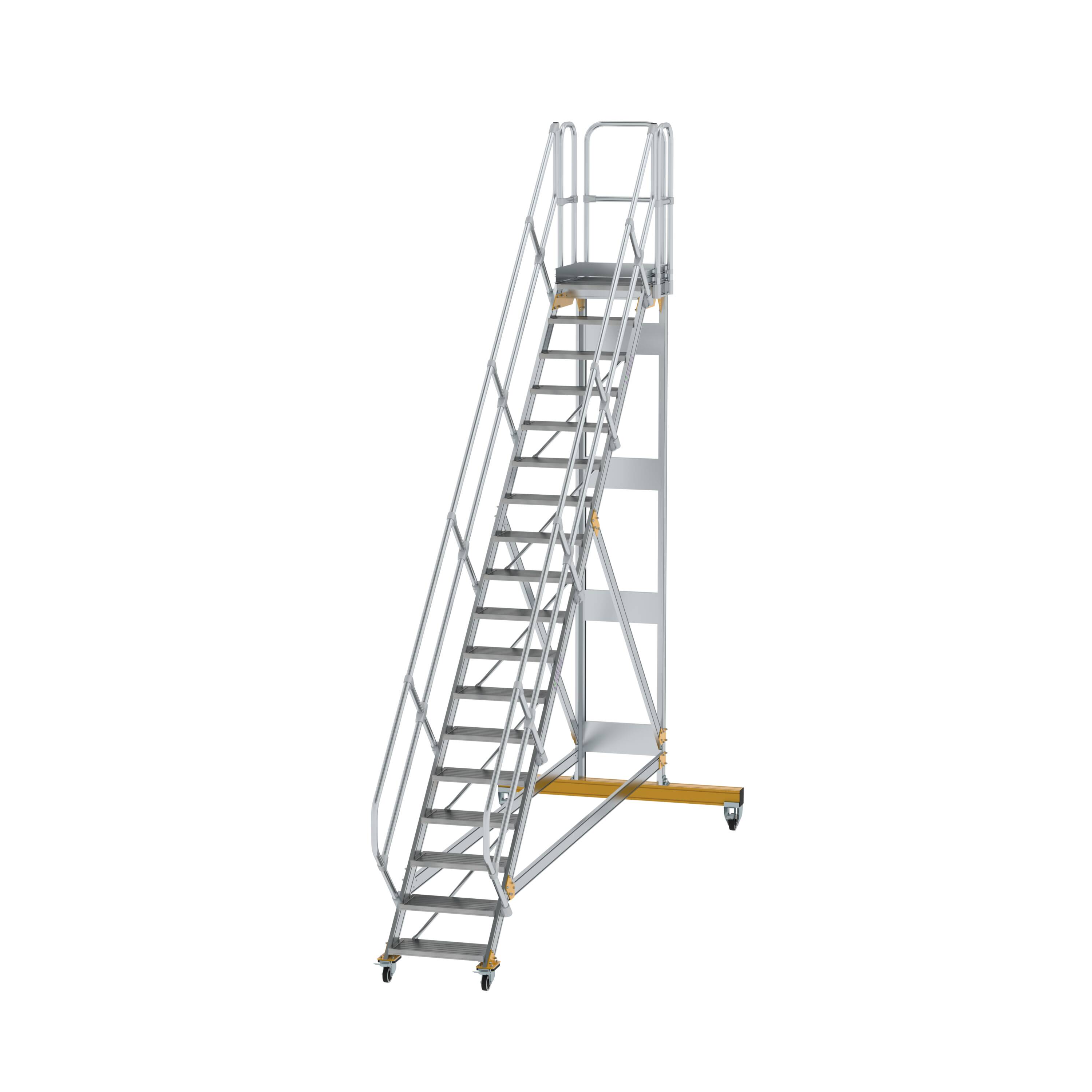 MUNK Plattformtreppe 45° fahrbar Stufenbreite 600 mm