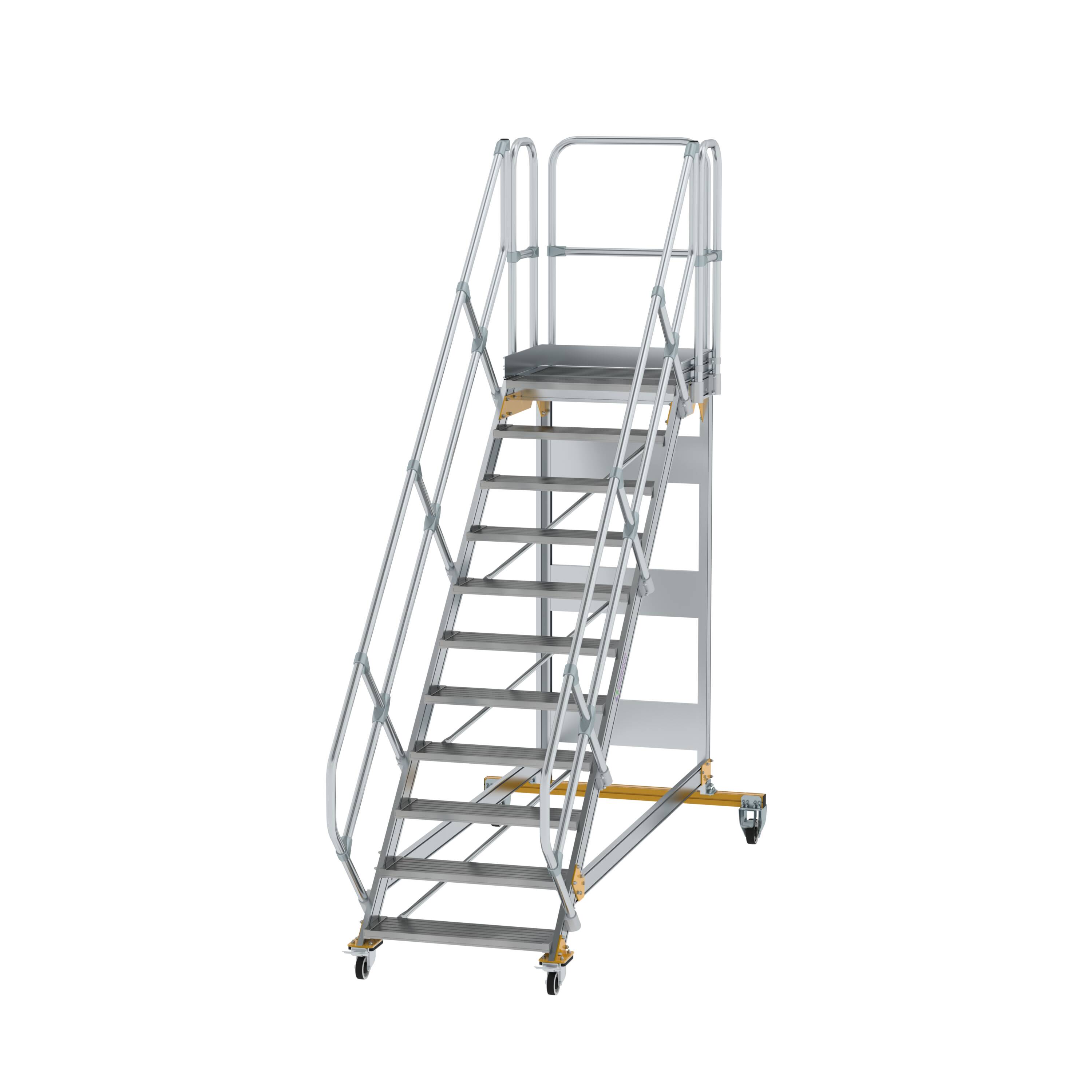 MUNK Plattformtreppe 45° fahrbar Stufenbreite 800 mm