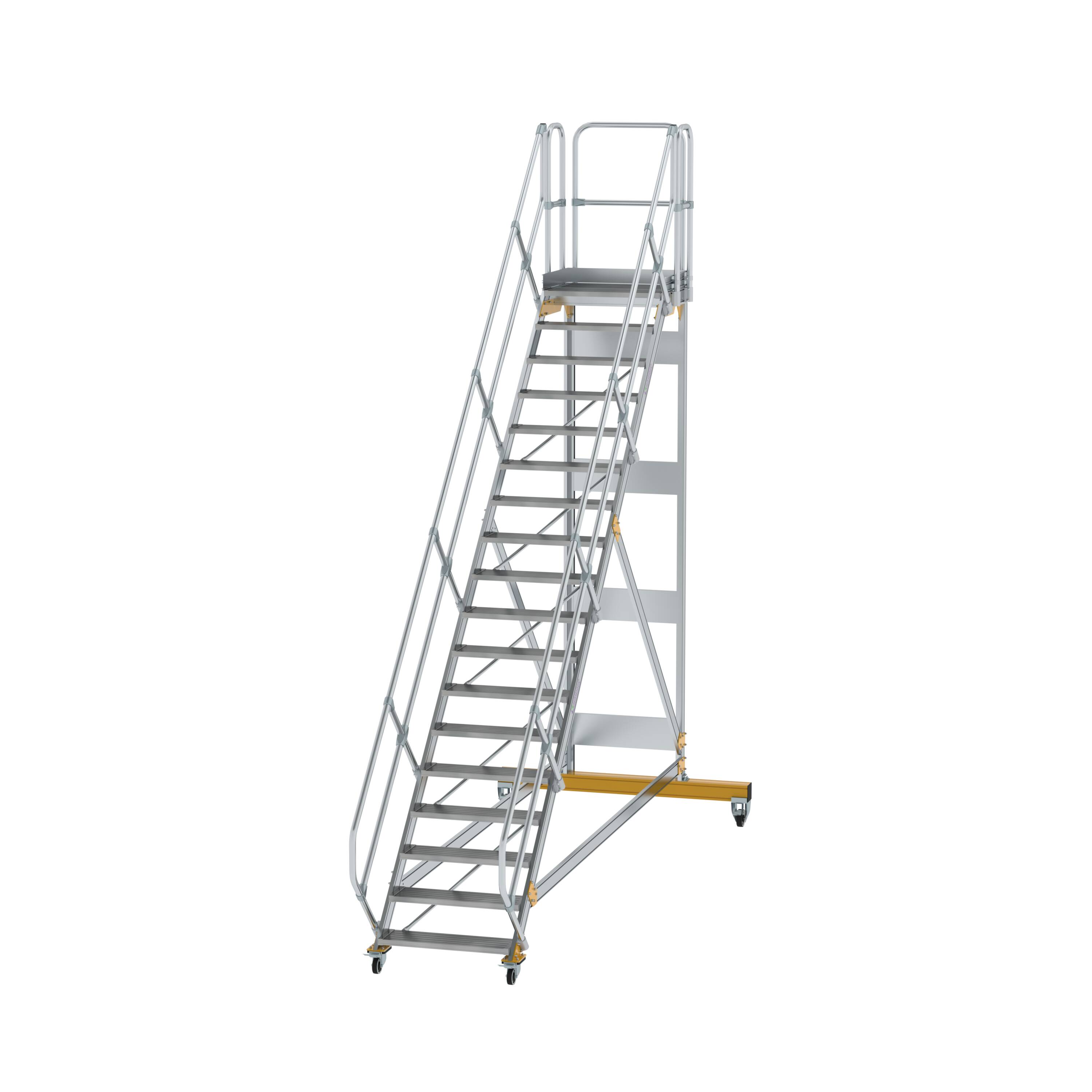 MUNK Plattformtreppe 45° fahrbar Stufenbreite 800 mm