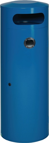 Abfallbehälter H1245 x Ø420 mm 90l enzianblau mit integriertem Ascher