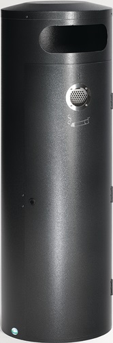 Abfallbehälter H1245 x Ø420 mm 90l antik-silber mit integriertem Ascher