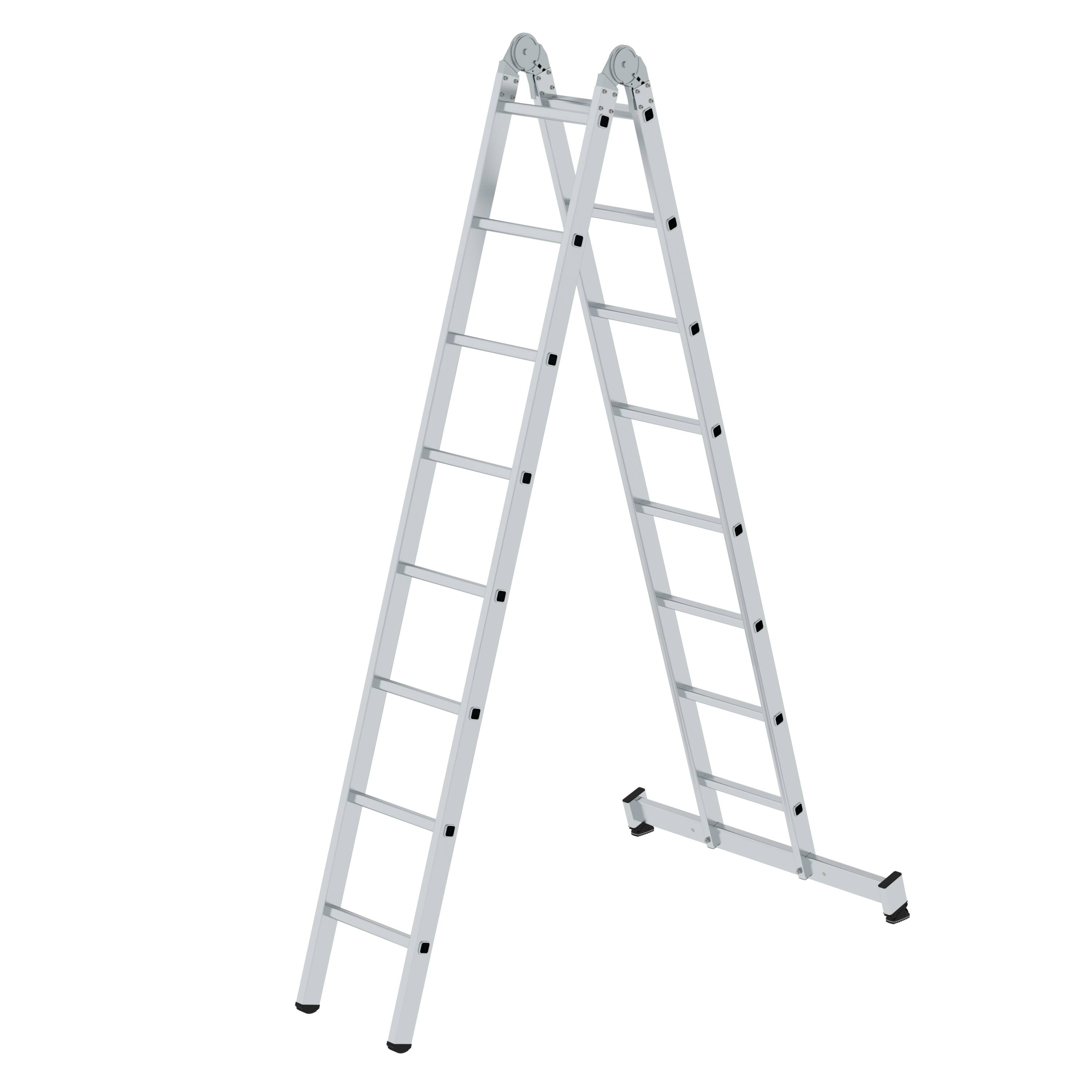 MUNK Klappleiter 2-teilig mit nivello®-Traverse